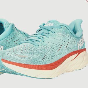 Hoka Clifton 8 Real Teal Aquarelle Road-Running Sneakers Size 9